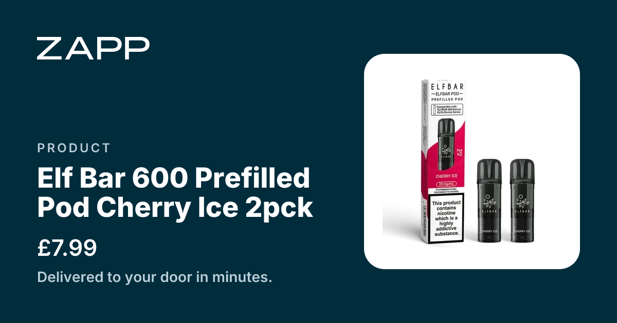 elfbar cherry pods Elf Bar 600 Prefilled Pod Ice 2pck | Zapp Best prefilled replacement pods Blackberry cherry Flavor:Blueberry 20mg ELFBAR ELFA MASTER -