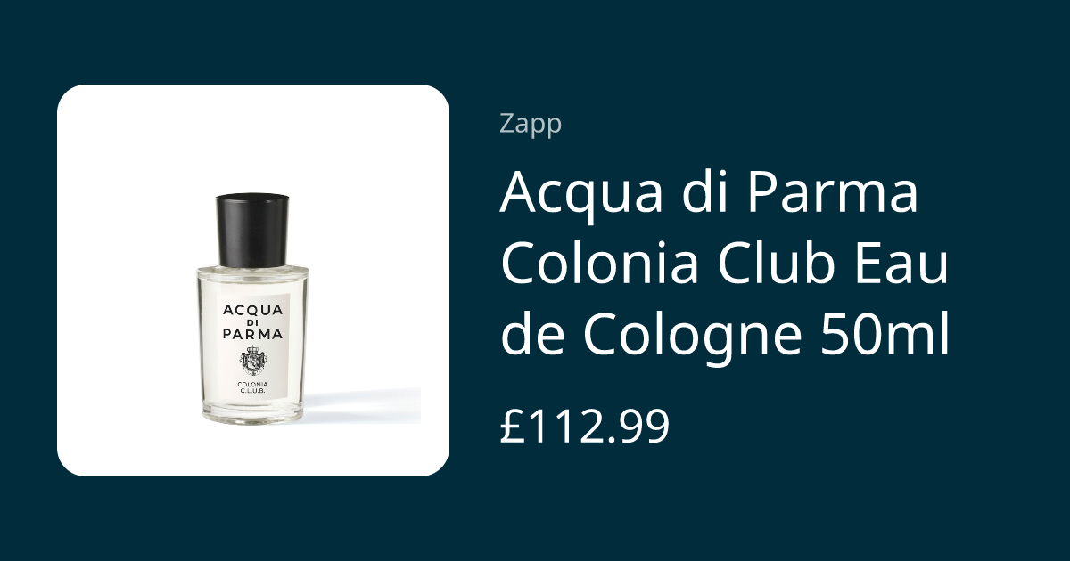 Acqua di Parma Colonia Club Eau de Cologne 50ml | Zapp - Elevate