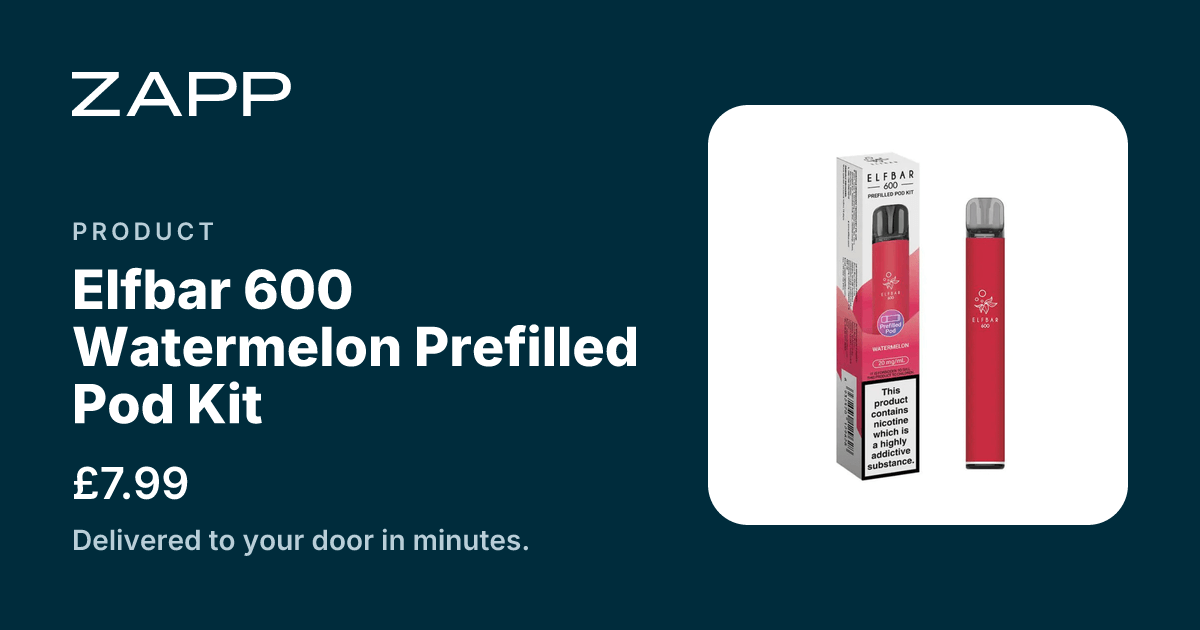 Elfbar 600 Watermelon Prefilled Pod Kit | Zapp
