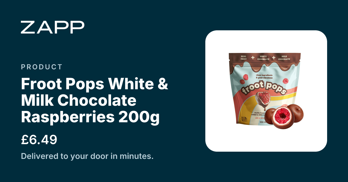 Froot Pops White & Milk Chocolate Raspberries 200g | Zapp