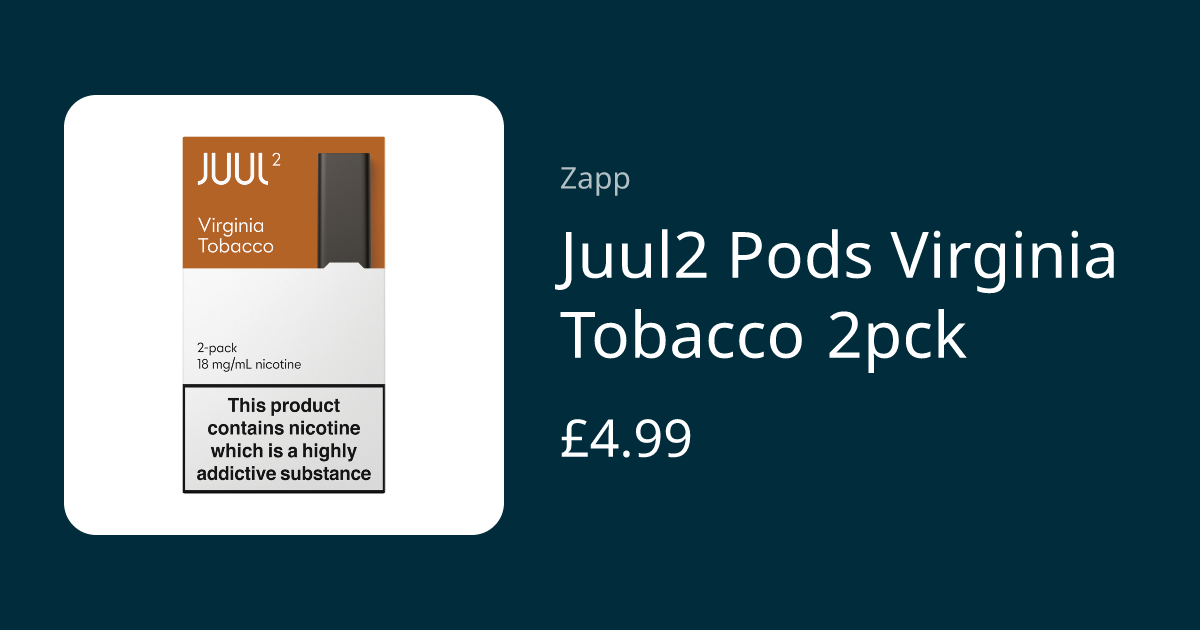 how much are a 2 pack of juul pods Juul2 Pods Virginia Tobacco 2pck | Zapp
