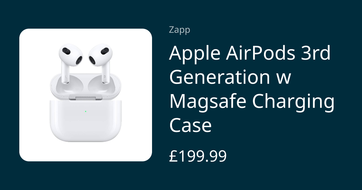 Apple AirPods 3rd Generation w Magsafe Charging Case | Zapp