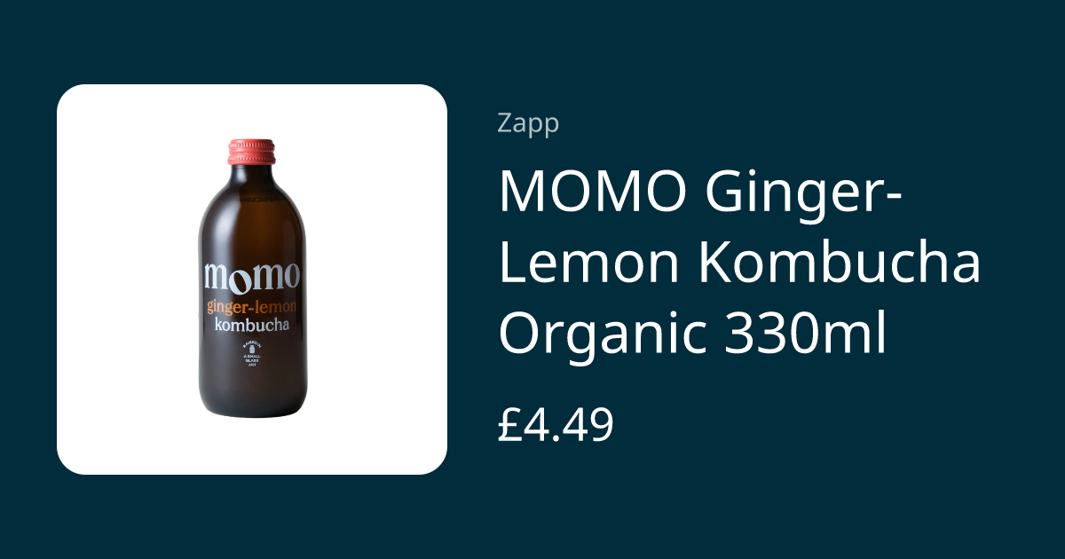MOMO Ginger-Lemon Kombucha Organic 330ml | Zapp - Elevate Your