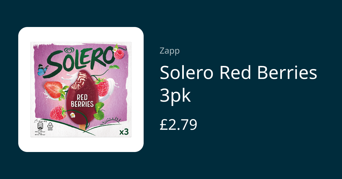 Solero Red Berries 3pk | Zapp - Elevate Your Everyday 🩵